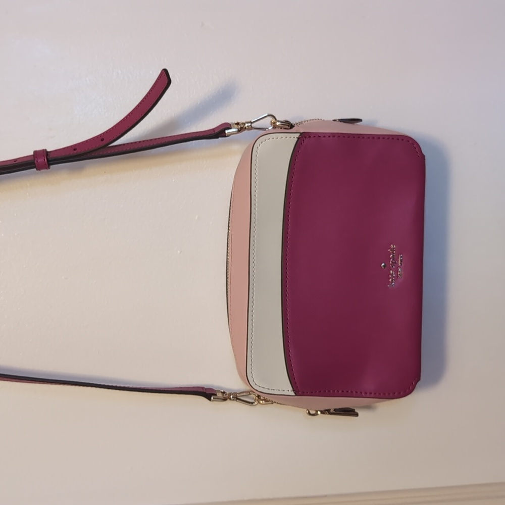 Kate Spade Pink and Cream Saffiano Crossbody Bag